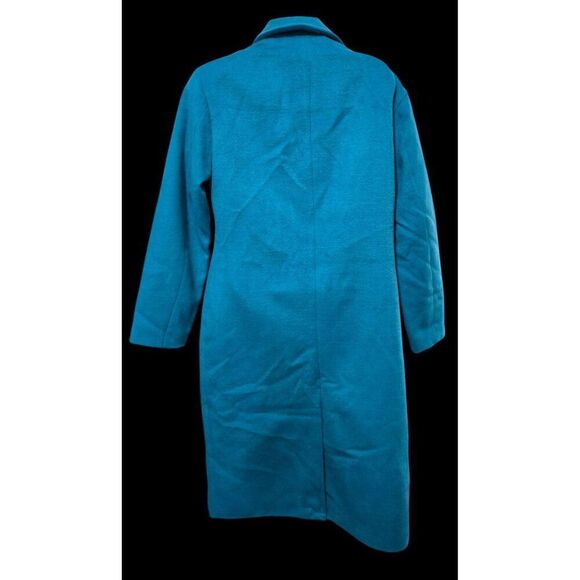 Teal Longline Coat With Crane Embroidery By Terea By Andrea Pitter grandma core - Picture 5 of 8
